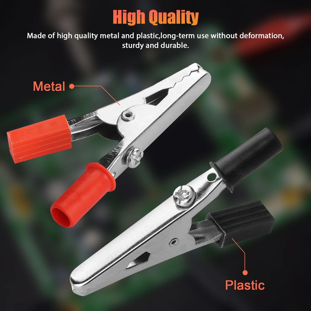 50Pcs Mutilfunction Electrical Test Clamps Metal Alligator Clips Plastic Handle