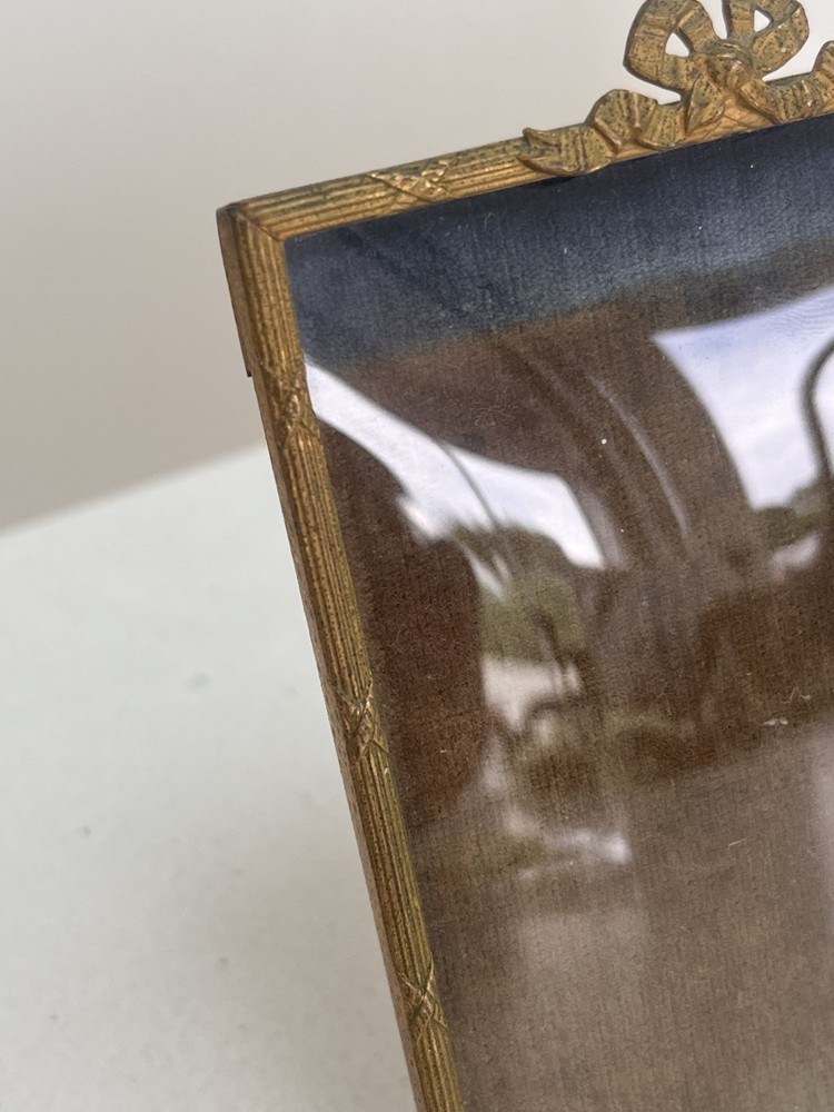 Antique Ormolu Convex Glass Photo Frame
