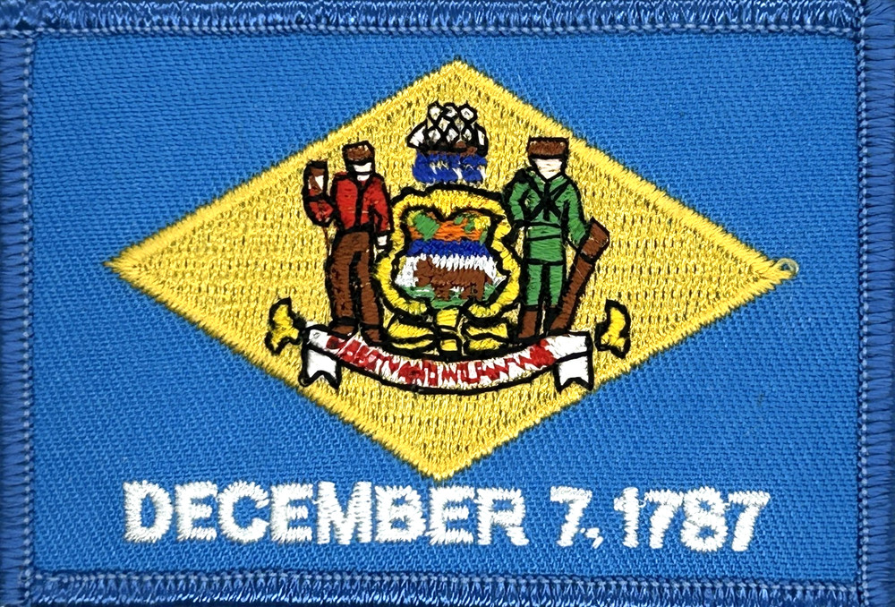 DELAWARE STATE FLAG EMBELEM APPLIQUE IRON ON PATCH EE-317