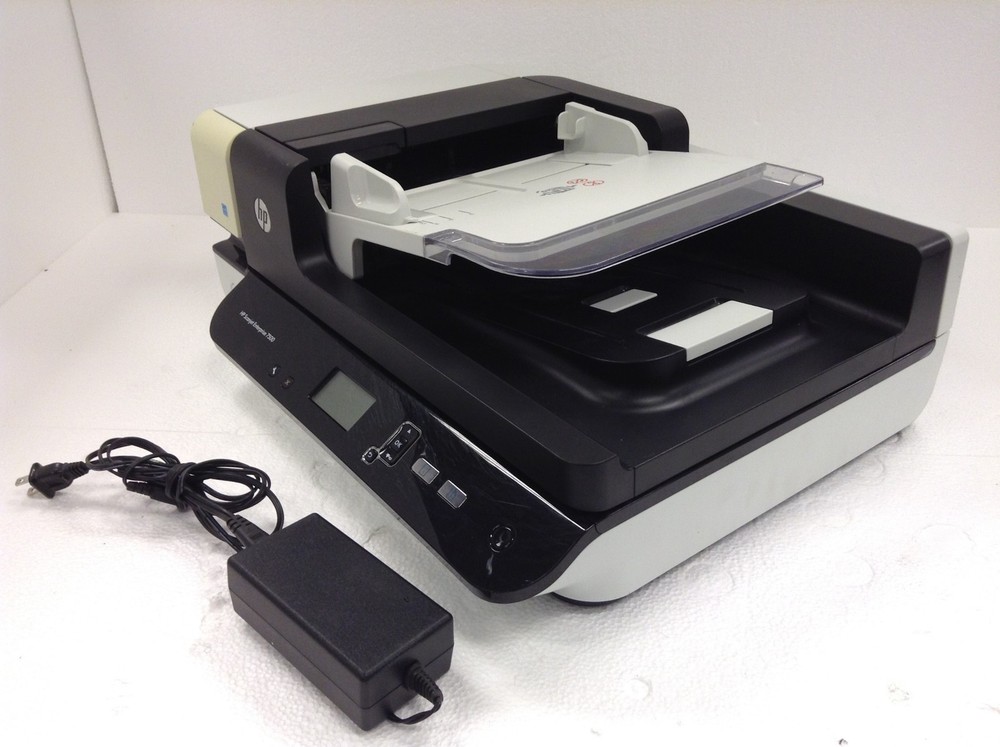 HP ScanJet Enterprise 7500 Flatbed Document Scanner w/ Ac Adapter, WORKING