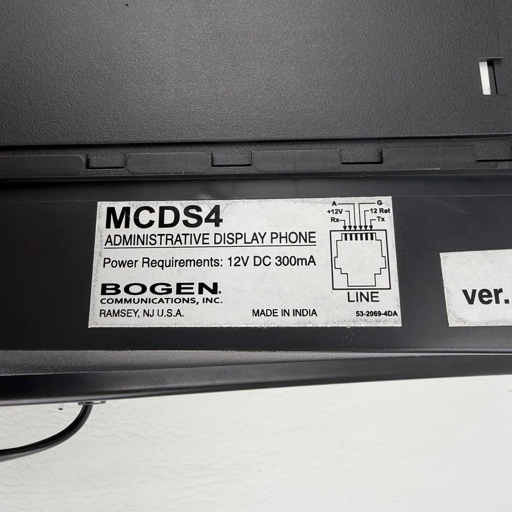 Bogen MCDS4 MC2000 Admin Display Station Intercom Phone System 12V