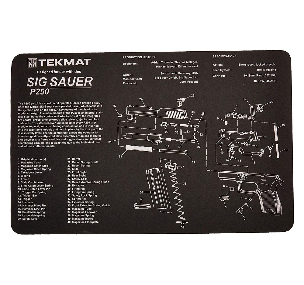 TekMat Cleaning Mat for use with Sig Sauer P250