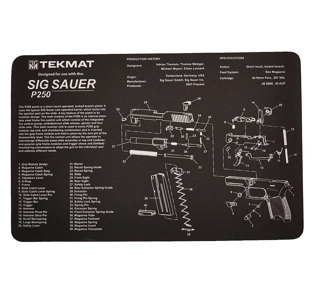TekMat Cleaning Mat for use with Sig Sauer P250