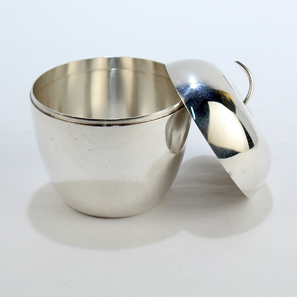Vintage Figural J. E. Caldwell Apple Shaped Sterling Silver Covered Box