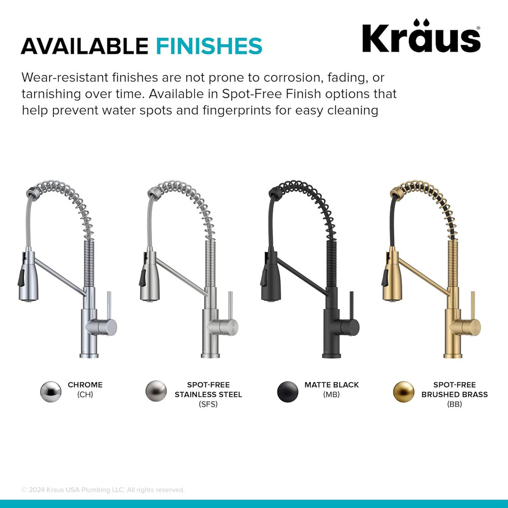 Coda Commercial Style 2-Function Single Handle Pull down Kitchen Faucet in Chrom