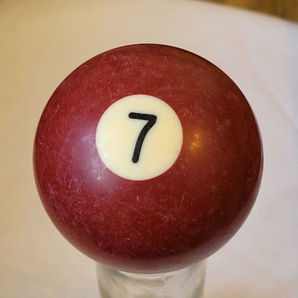 Vintage Number 7 Solid Maroon Replacement Pool Billiard Ball White Dot