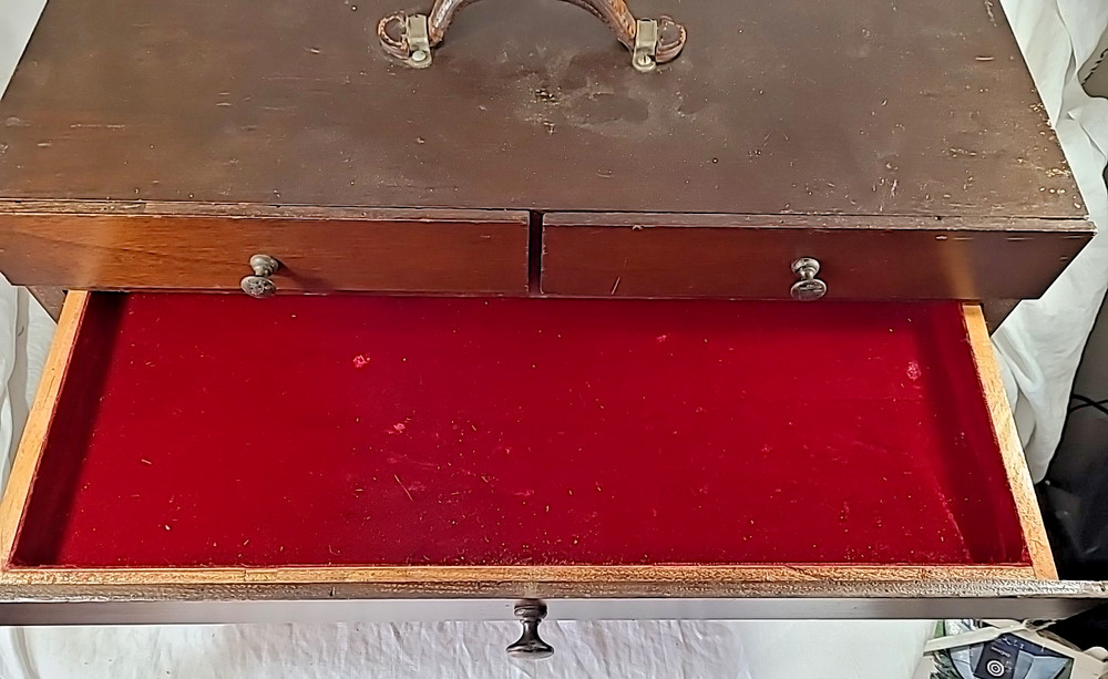 Vtg. Handmade 4 Drawer Machinists Chest Toolbox - Large