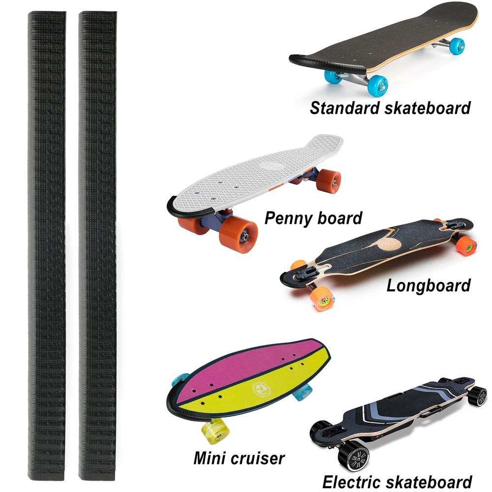 2 Pack Skateboard Deck Guard Protectors Deck Edge Cover Rubber Strip