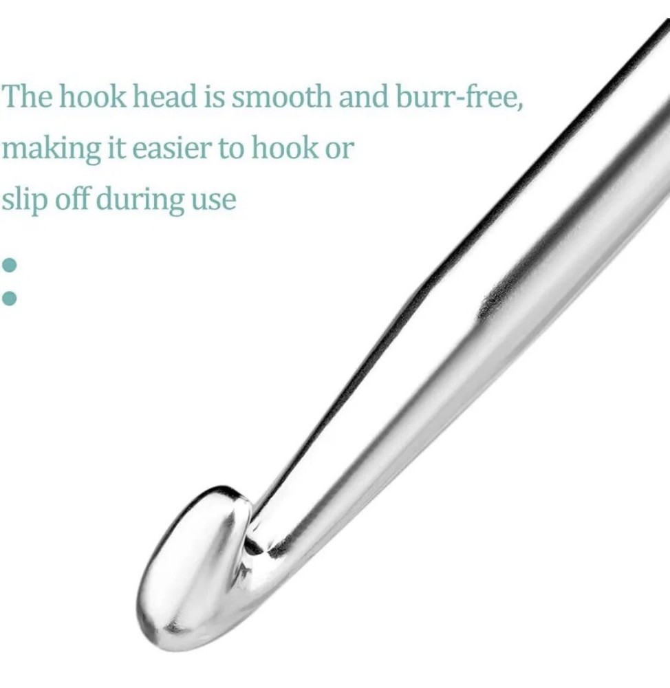 6.5mm Crochet Hook Needle Ergonomic Handle-Arthritic Hands Extra Long Beginners
