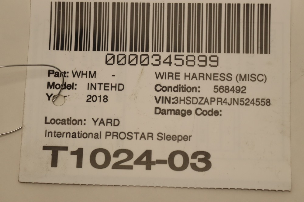 2017-2024 INTERNATIONAL LT625 PROSTAR SLEEPER CLIMATE CONTROL WIRE HARNESS OEM