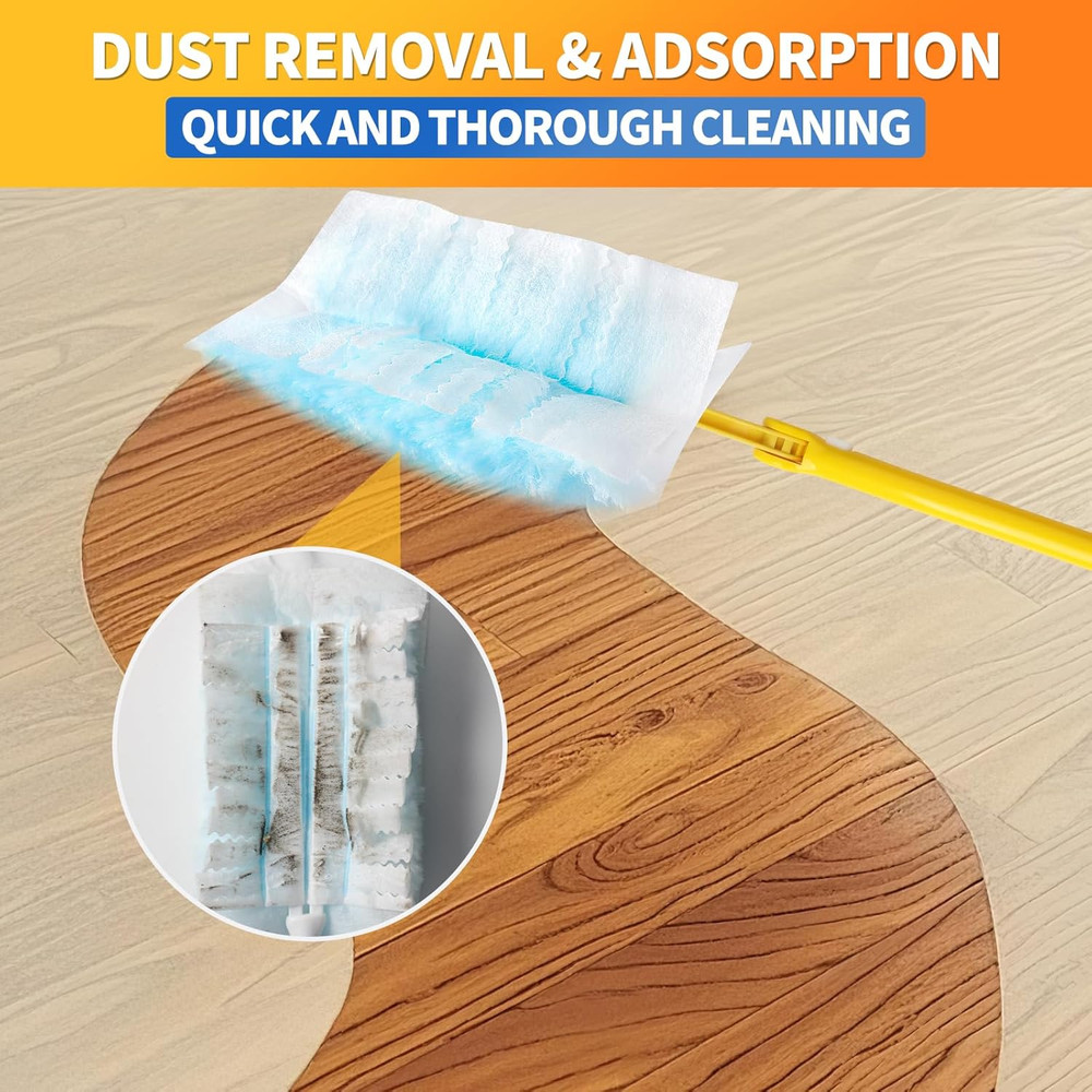 60 Count Swiffer Duster Refills with Handle - Multi-Surface Microfiber Dusting