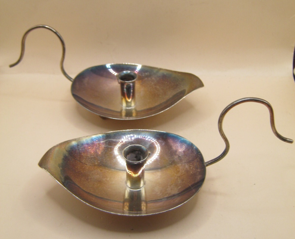 Birmingham 1960 Midecentury Dansh STYLE Sterling Silver Candlesticks