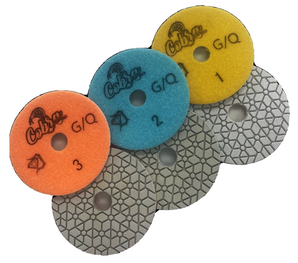 4” Three Step Diamond Polishing Pads For Granite, Quartz & Marble
