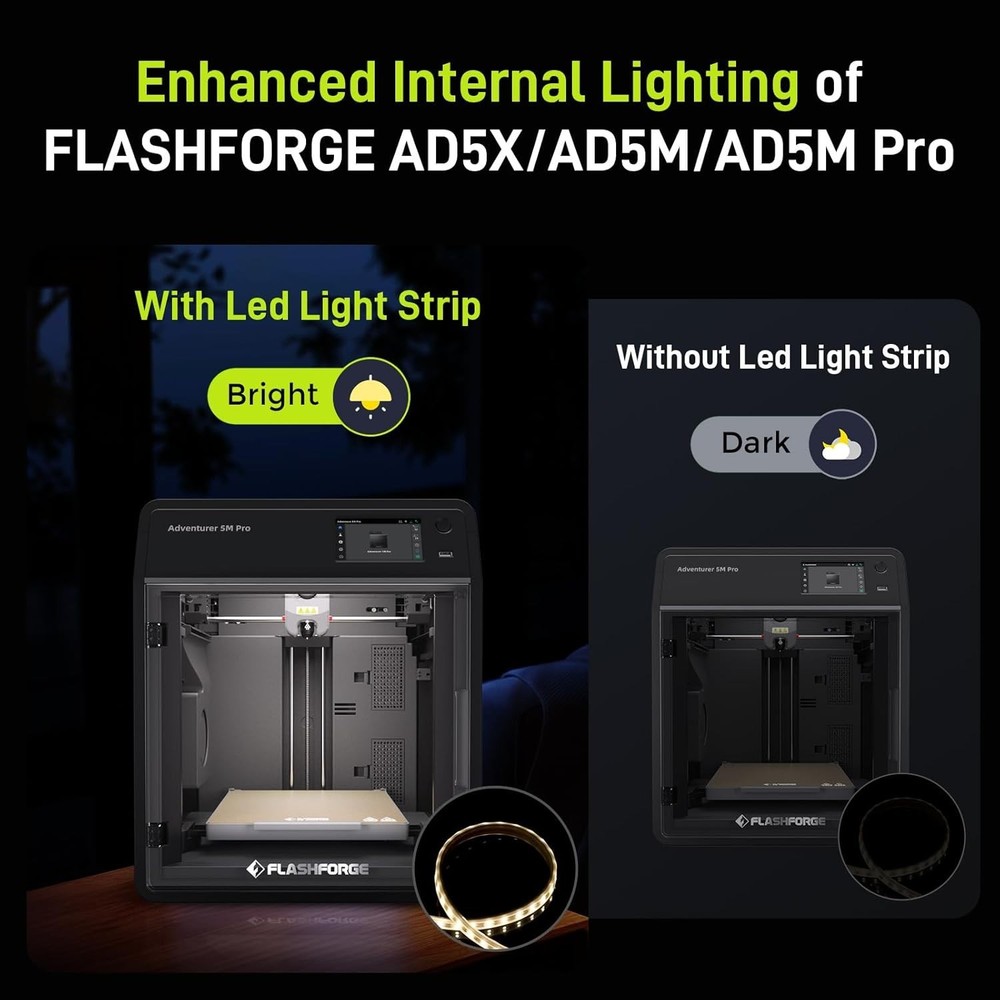 Flashforge Adventurer 5M Pro 3D Printer LED Light Strip - Compatible, High-In...