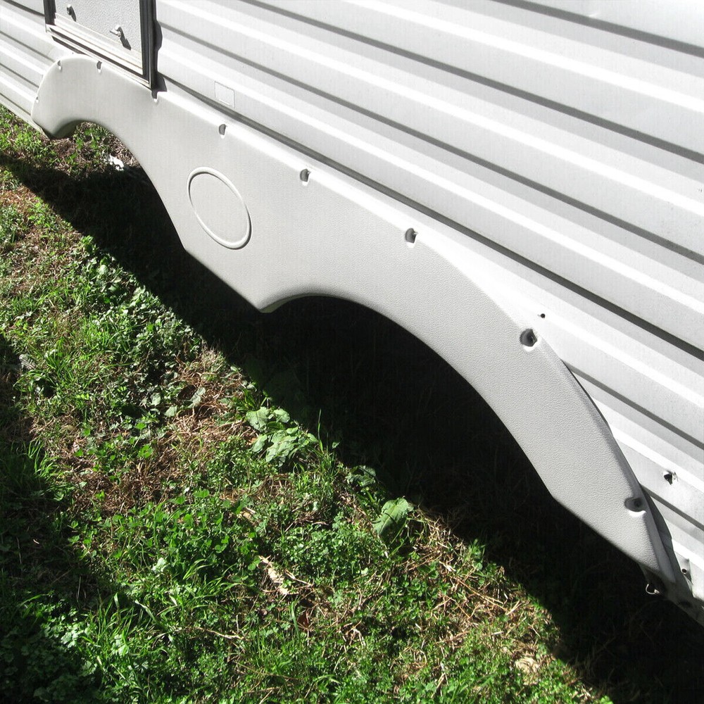 Left & Right Tandem Trailer Fender Skirt In White For RVs Campers And Trailers