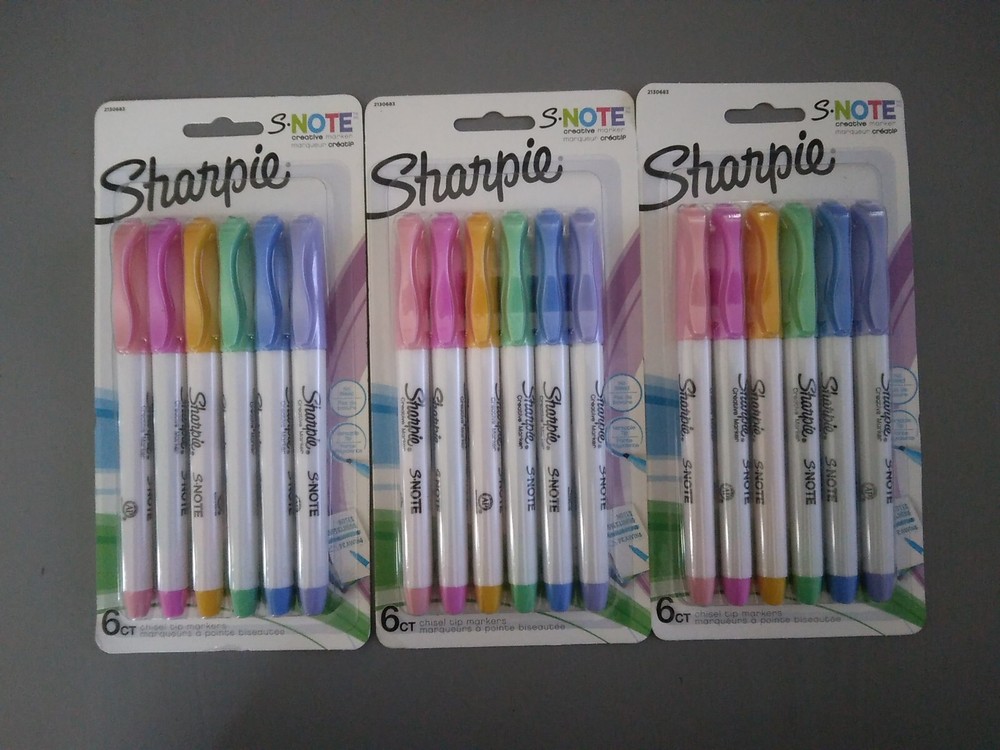 3 Packs Sharpie S•note 6 Ct Creative Marker Precise & Broad Chisel Tip