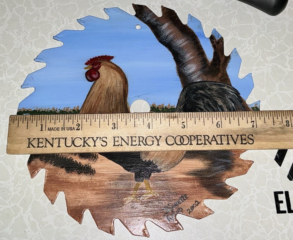 Hand Painted 7 1/4 Inch Saw Blade Rooster
