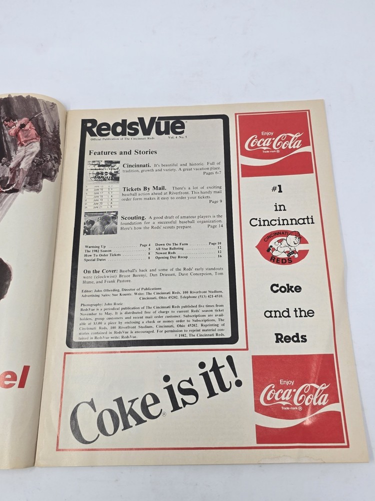 1982 Cincinnati Reds Vue Vol 4 No 5 Program Mailer Joe Price