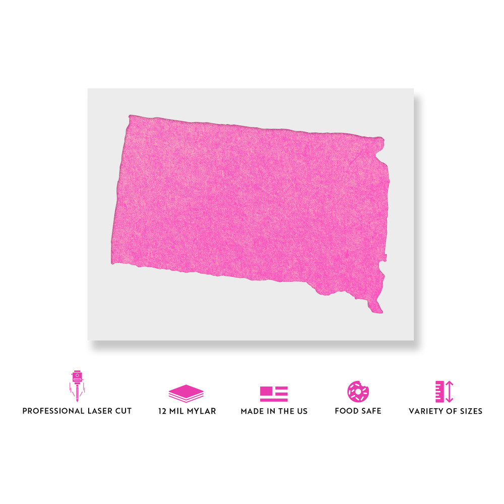 South Dakota State Stencil - Durable & Reusable Mylar Stencils