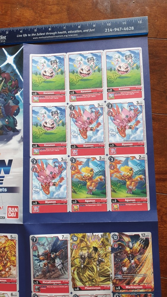 DIGIMON PREFORATED DEMO HALF-DECK SHEETS FOLDED DECK OR POSTER