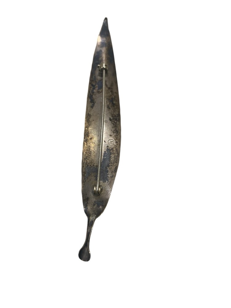 Preowned Sterling Sliver Leaf Brooch Pin