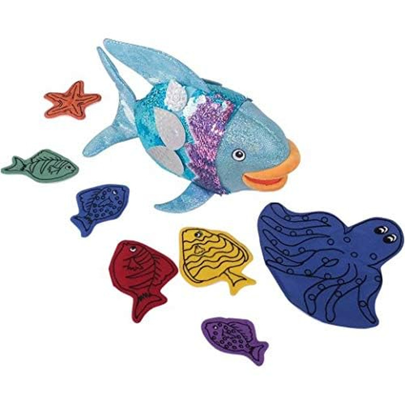 the Rainbow Fish Puppet - Prop Set for Visual Storytelling, 15 Piece Set, Puppet