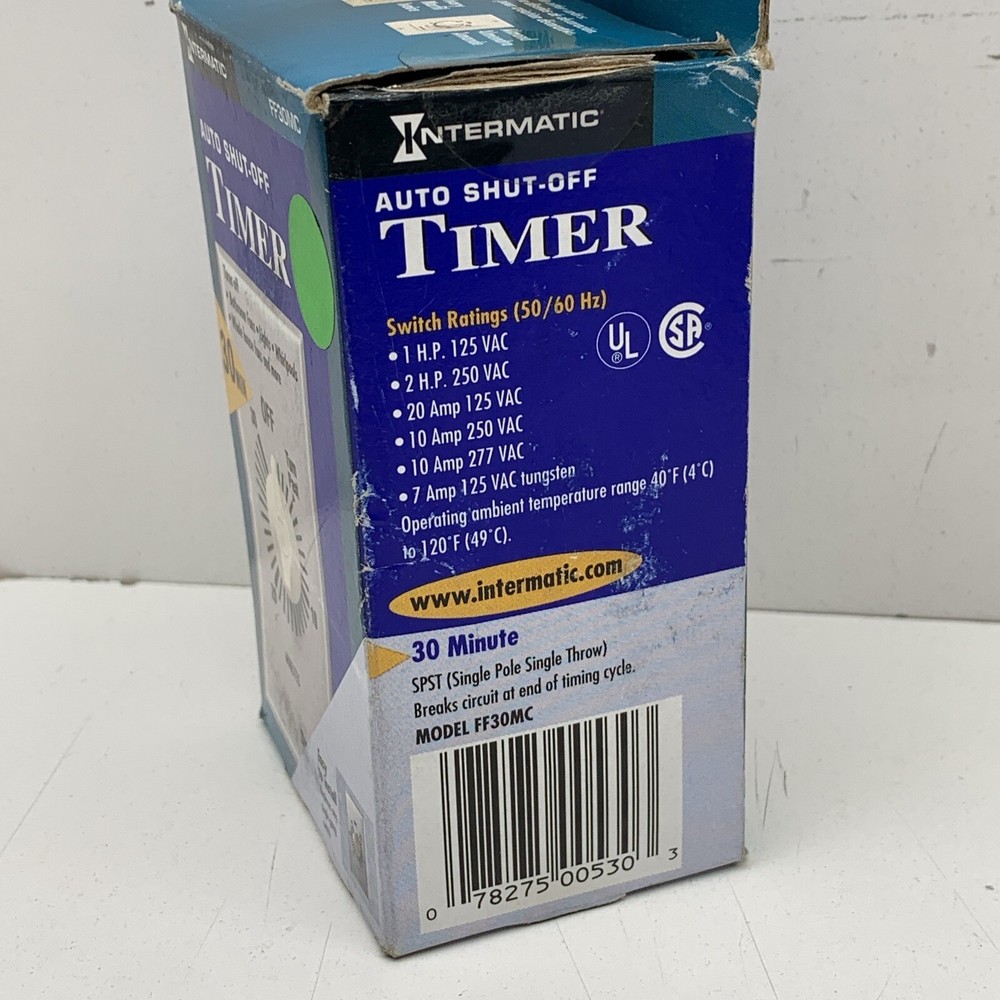Intermatic FF30MC SPST Spring Wound Countdown Timer Time Switch Dial 0-30 Minute