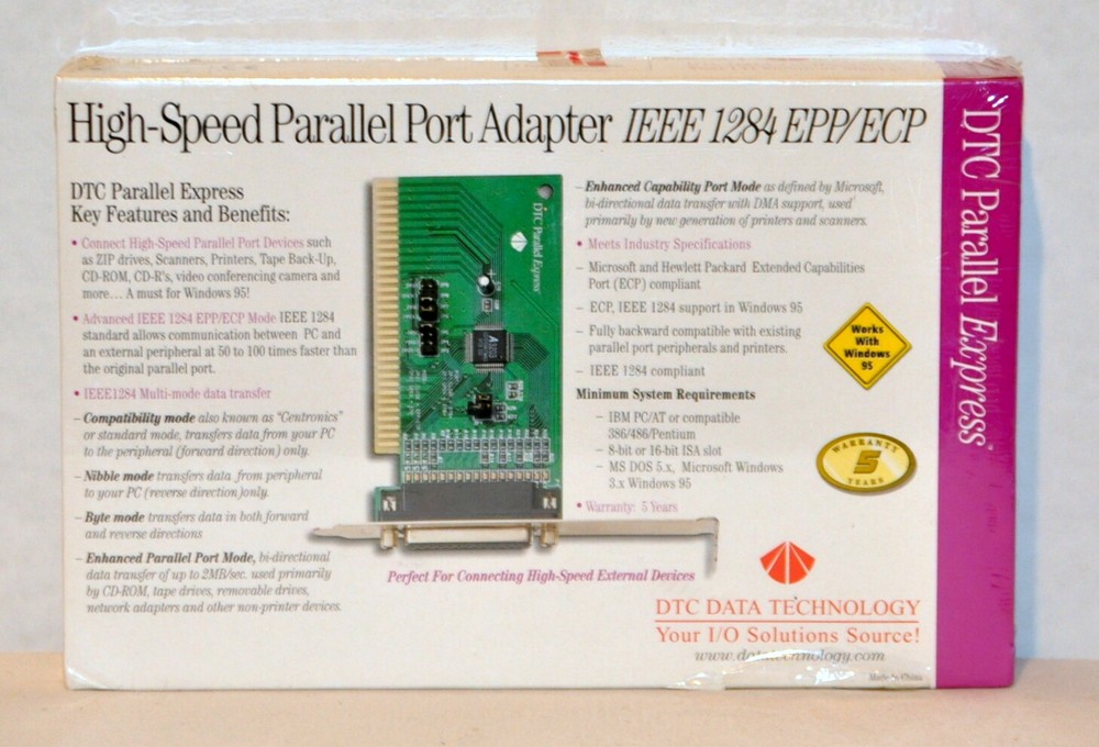 DTC Parallel Express – High Speed Parallel Port Adapter – IEEE 1284 EPP/ECP - NE