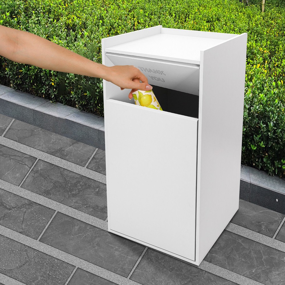 Trash Can, Commercial Trash Can, Trash Can Cabinet Rectangular Silver Modern