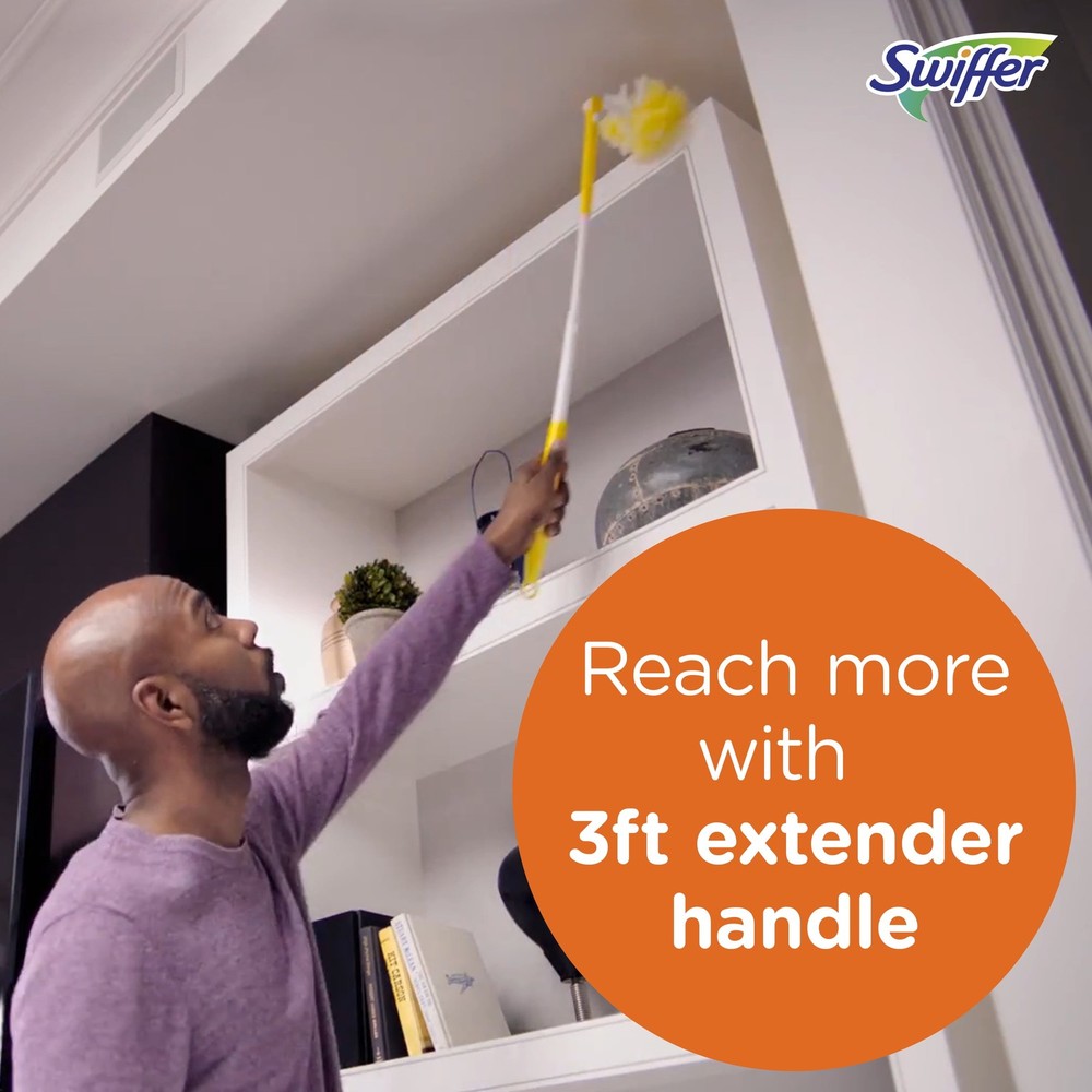 Extension Pole, Cleaning Kit includes 3ft Extendable Handle + 3 Duster Refills