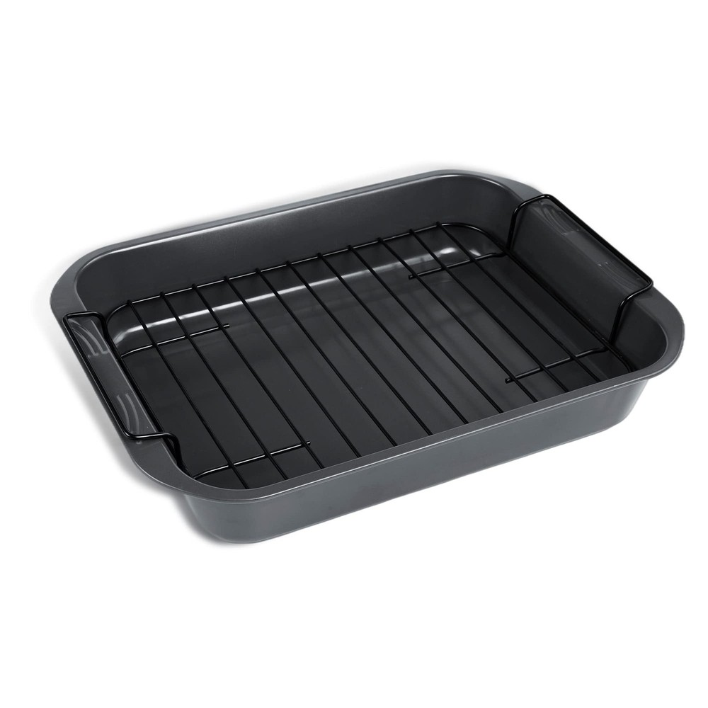 kitCom Bakeware Nonstick Roaster, Nonstick Roasting Pan with Rack, Great For ...