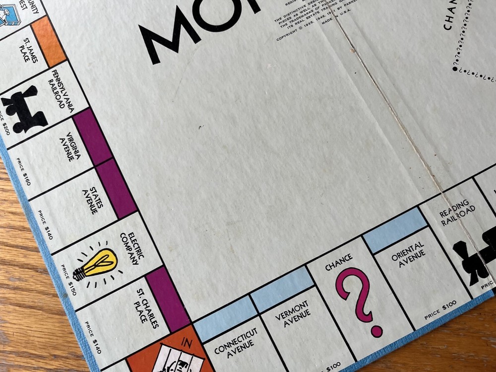 Monopoly 1961 Genuine Original GAME BOARD Only