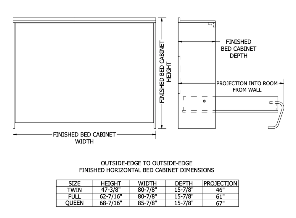 Do-It-Yourself Create-A-BedⓇ Murphy Bed STANDARD Bed Mechanism