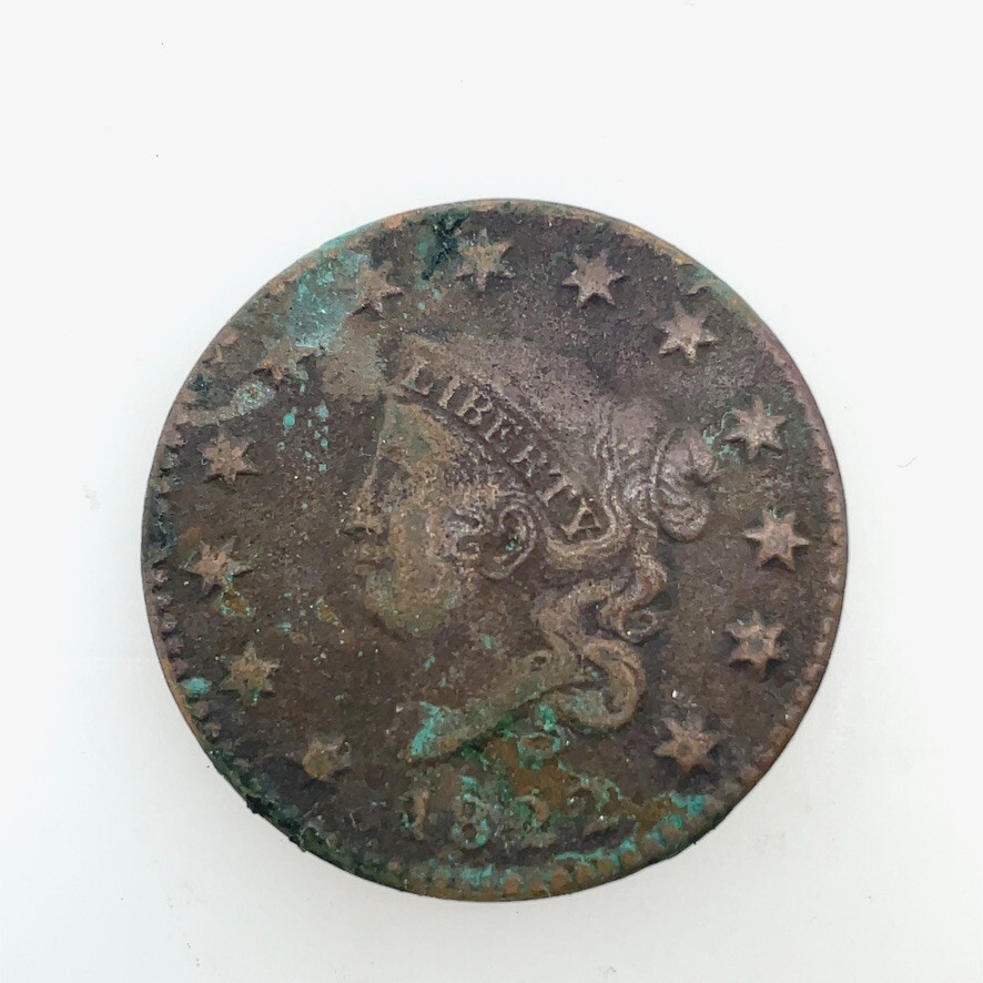 1822 1c Coronet Head Large Cent VF Copper US Coin