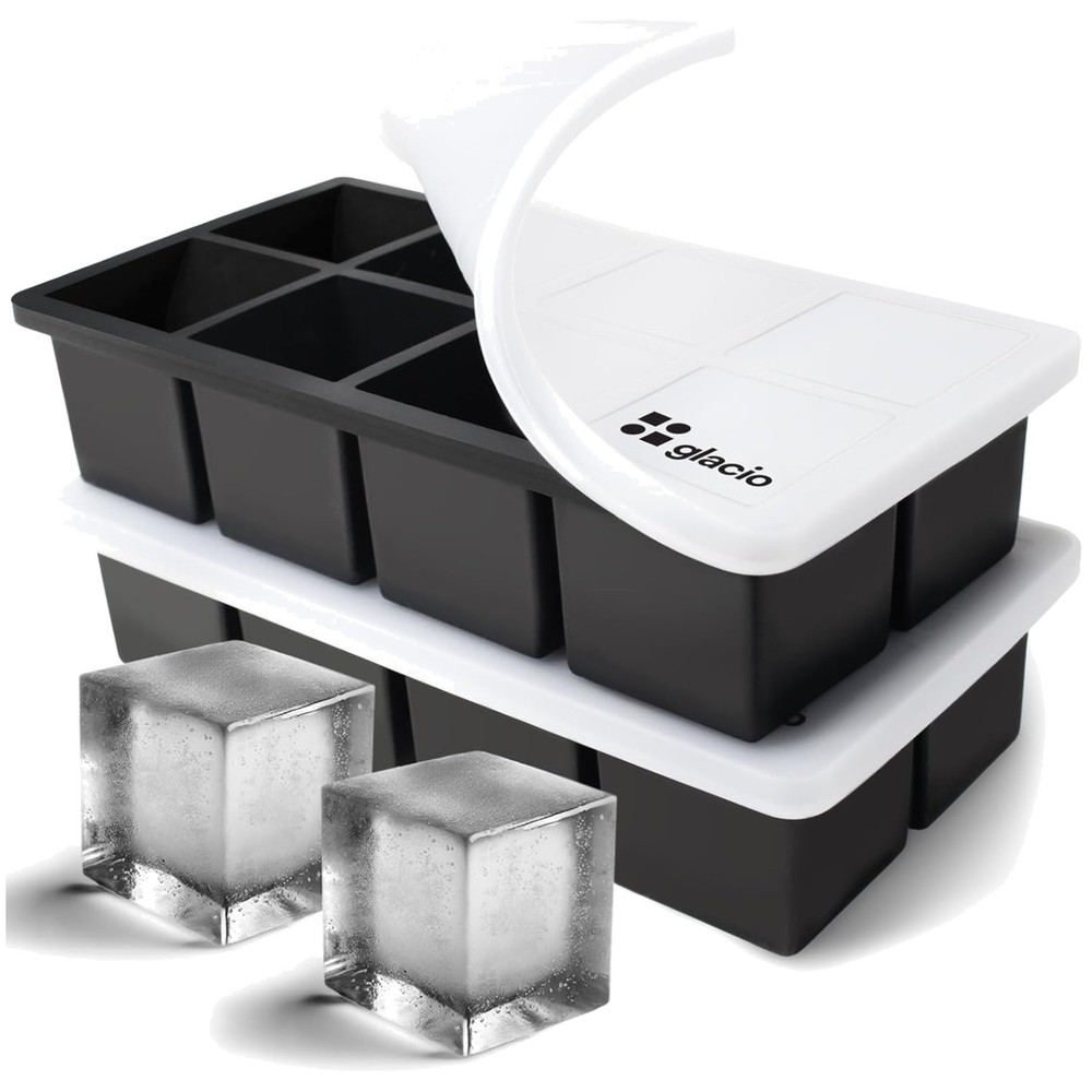 Large Silicone Ice Cube Trays - 2 Pack