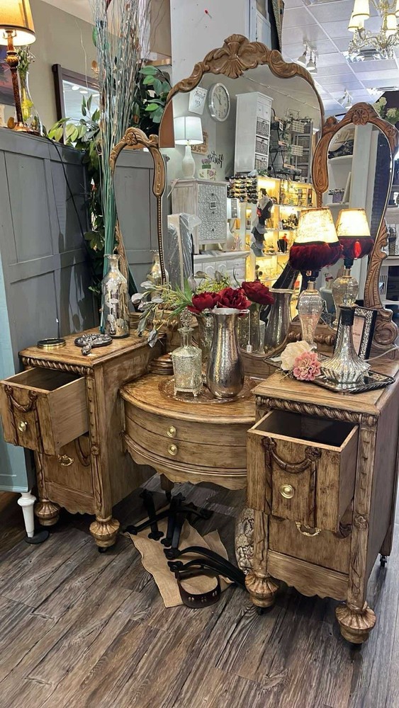 Antique Vanity 1900’s With Mirror solid Wood