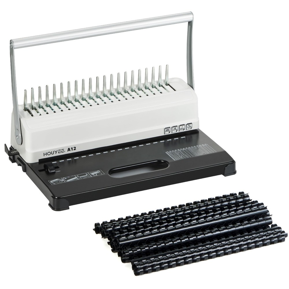 Binding Machine, 19 Holes, 450 Sheets, Comb Binding Machines with 50 PCS 1/2"...