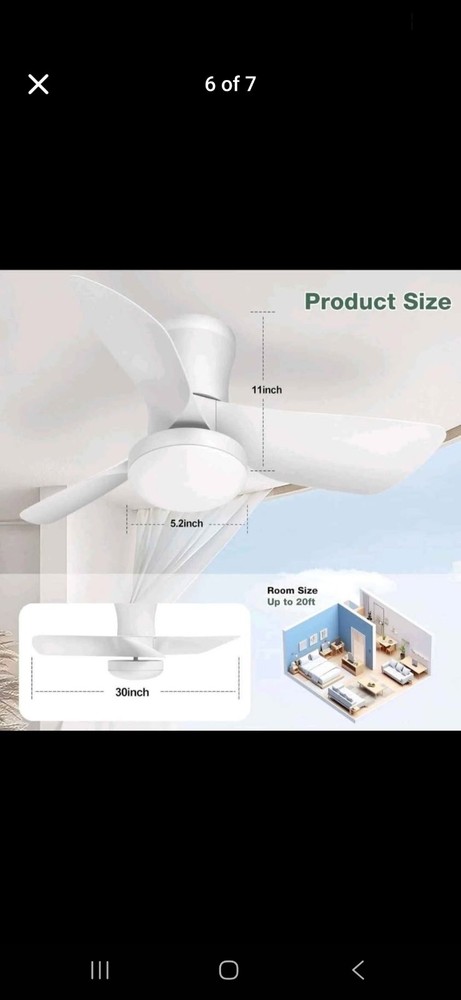 30 Inch Ceiling Fan with Light, Low Profile, APP & Remote Control