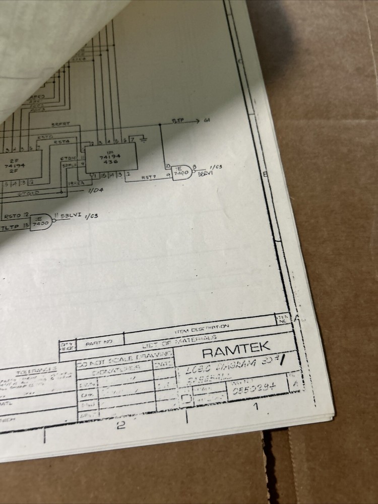 Unknown Ramtek Baseball Lot arcade Video game manual