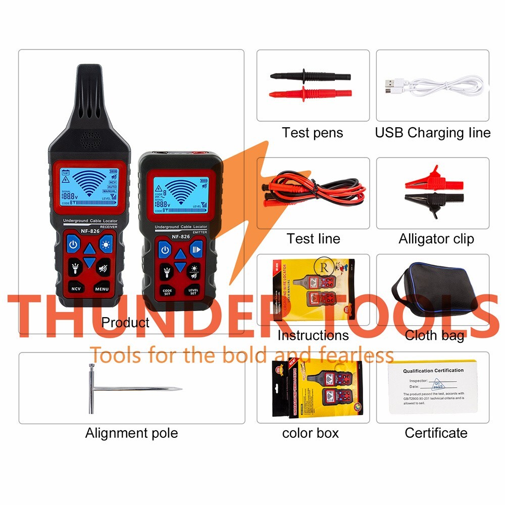 Thunder Tools NOYAFA NF-826 Underground Cable Locator Wire Tracking