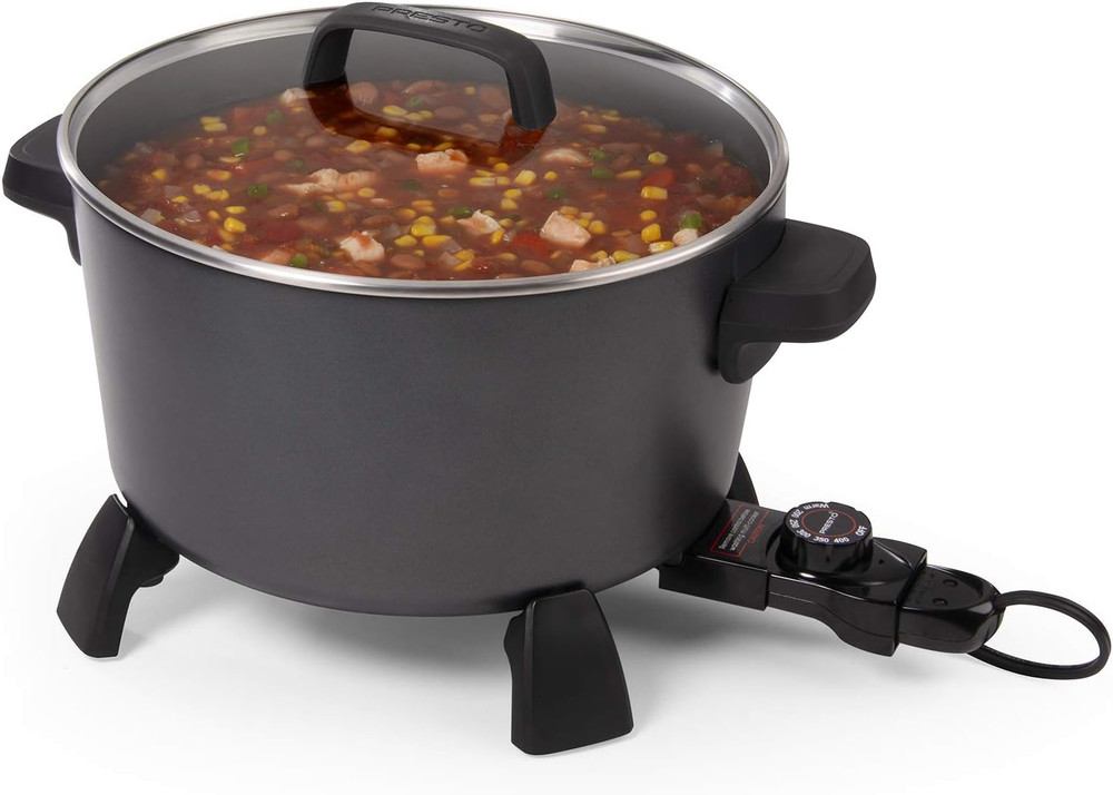 10-Quart Kitchen Kettle XL Multi-Cooker, Steamer, Black Deep-Fryer