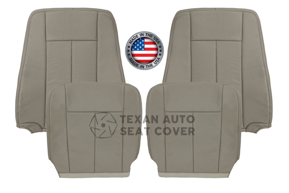 2007 to 2014 Ford Expedition Perforated Leather Seat Replacement Cover Gray