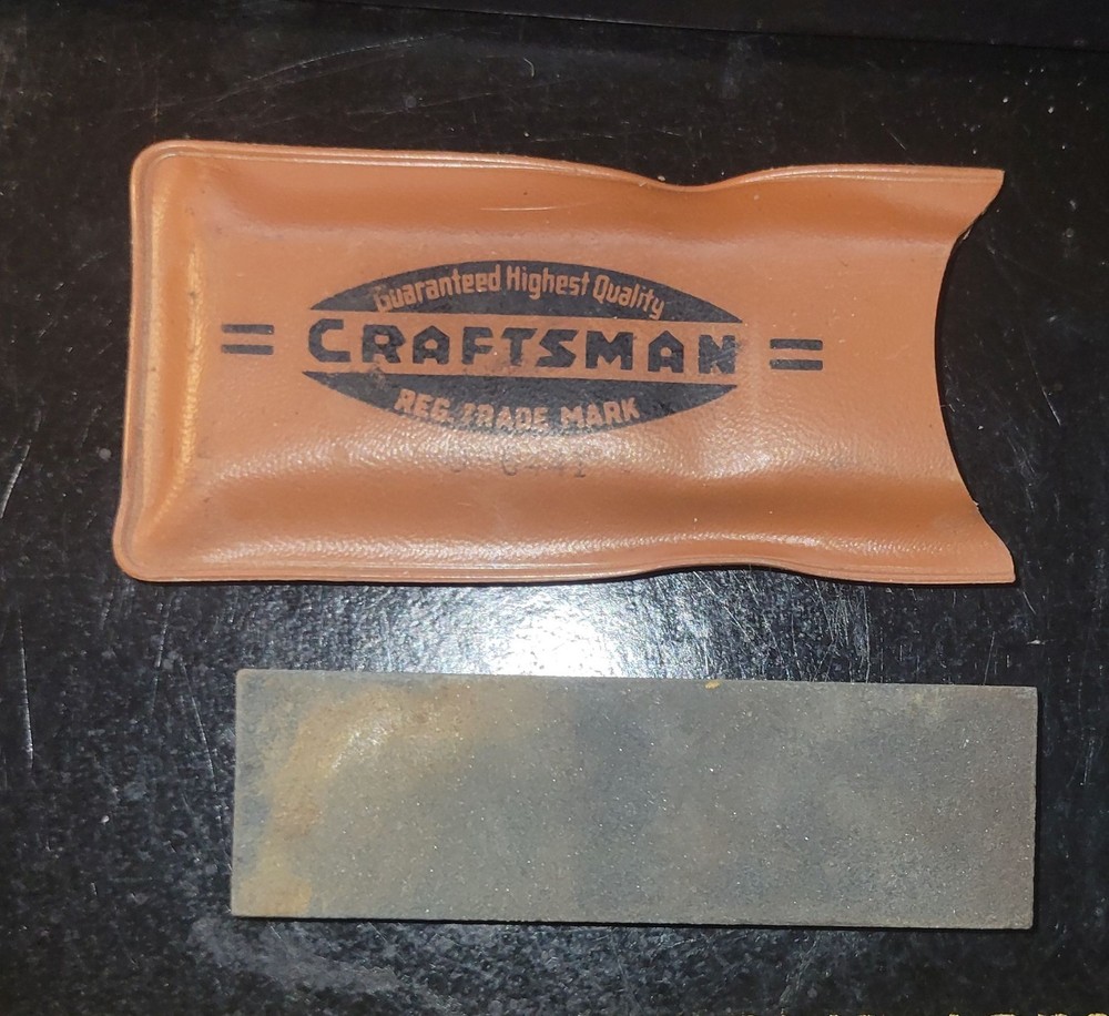 CRAFTSMAN POCKET SIZE KNIFE SHARPENING STONE w/ ORIGINAL CASE