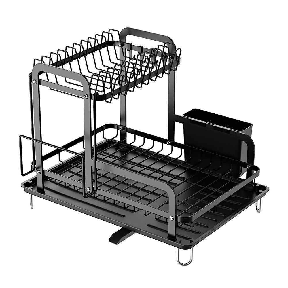 2-Tier Dish Drying Rack for Kitchen Counter Space Saving Rustproof Dish Rack ...