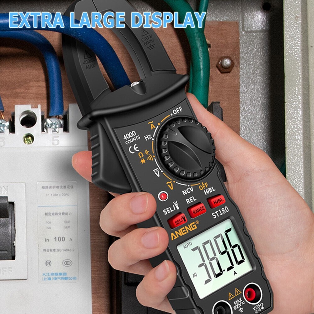 Digital Multimeter Tester AC DC Volt Amp Clamp Meter Auto Range LCD Handheld