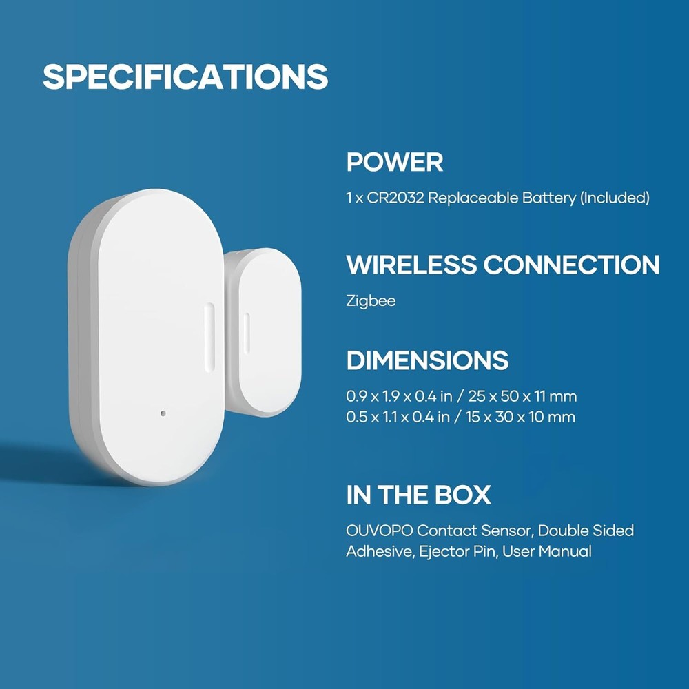 Zigbee Contact Sensor, Mini Smart Door Sensor, Home Automation, Hub Required