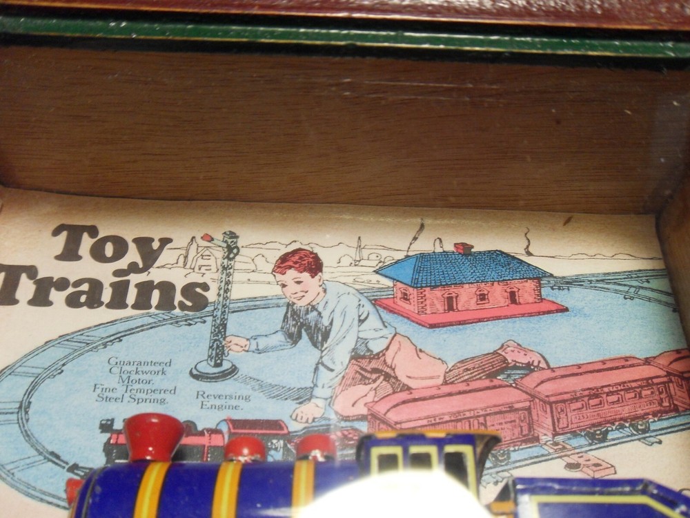 Vintage JJ1118 Express Train In Shadow Box With Advertisement