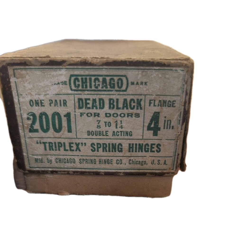 VINTAGE CHICAGO TRIPLEX DOUBLE ACTING SPRING HINGES -4" MODEL 2001