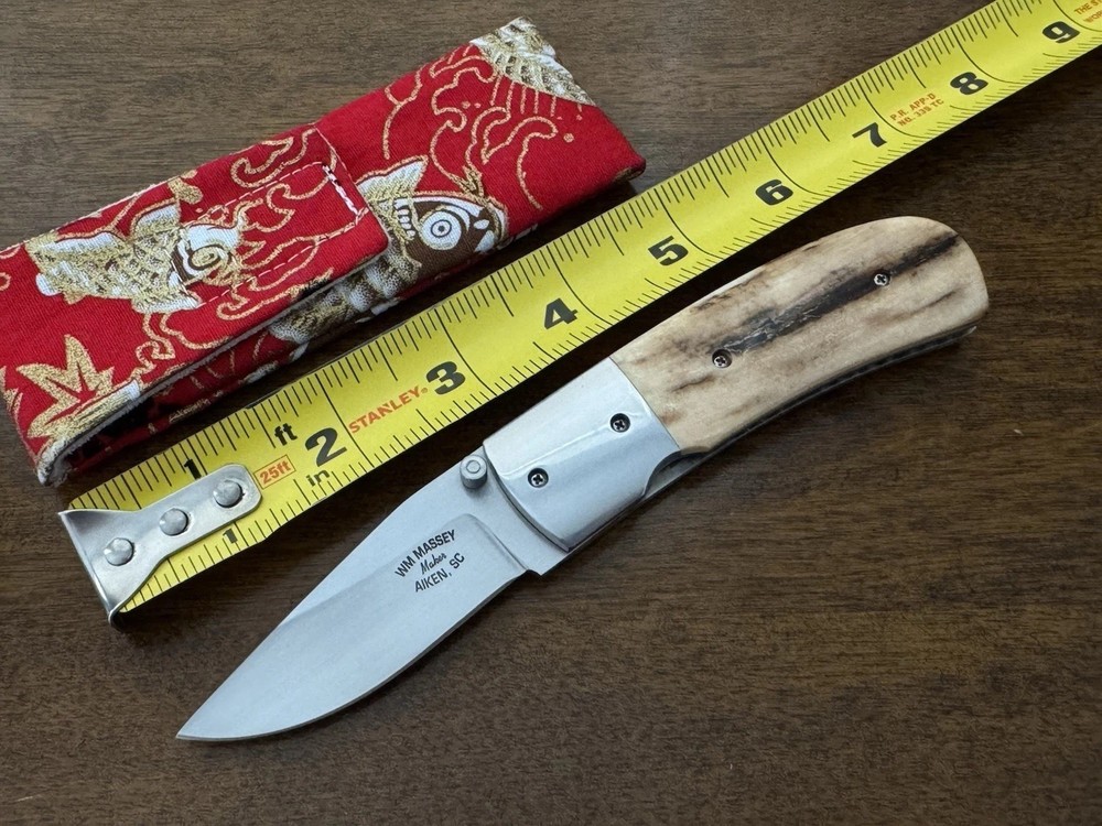 Bill Massey Custom Folding Knife ATS-34 Blade Nice Handle
