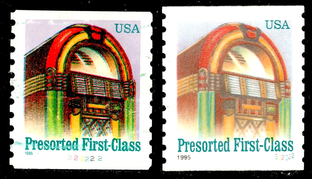 U.S. #2911/2912 Presorted First-Class Juke Box (1995) PNC Singles USED